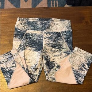 Blue and Cream Patterned Leggings